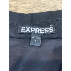 Express Black Single‑Breasted Ruched Sleeve Suit Jacket Size 4 thumbnail 2