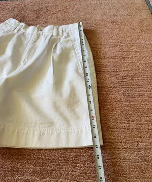 Vintage Lizsport Size 10 White 100% Cotton High Rise Pleated Bermuda Shorts thumbnail 5