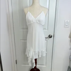 Zara White Ruffle Hem Dress‎ thumbnail 3