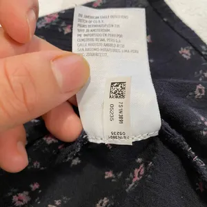 American Eagle Floral Babydoll Mini Dress Women Small Navy Button Front Sundress thumbnail 7