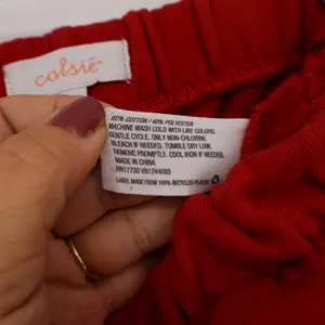 Colsie Sweatpants Womens S Red Fleece Lined Tapered Joggers Excellent thumbnail 3