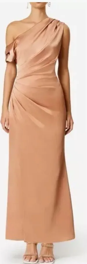 Elliatt‎ copper Retreat one shoulder satin gown Size Large Cocktail Bodycon thumbnail 1