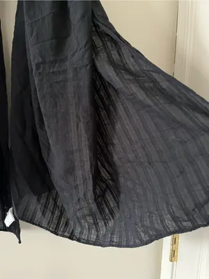 Aerie Black 100% Cotton Oversized Scarf Wrap Crinkle Gauze Lightweight Capsule thumbnail 2