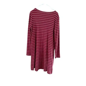 Women's mts Red & White Striped Long Sleeve Dress, Size L thumbnail 3