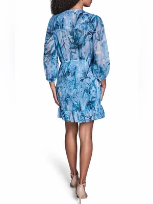 BCBG Coastal‎ Muse Multi Smocked Chiffon Mini Dress Sz. 14 NWT thumbnail 4