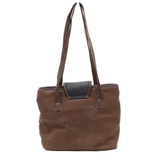 Leslie Fay Shoulder Bag Womens Medium Tote Brown Black Faux Lizard Trim thumbnail 4