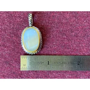 Variety Stone Pendants Lot - onyx, abalone, lapis, jasper, bloodstone thumbnail 9