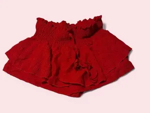 SHEIN Red Smocked Ruffle Skort thumbnail 1