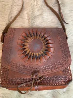 Vintage Leather Boho Hippie Purse thumbnail 2