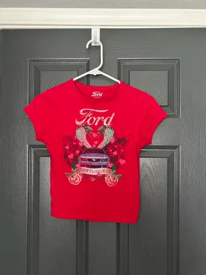 PacSun Red Ford Mustang Graphic Tee thumbnail 4