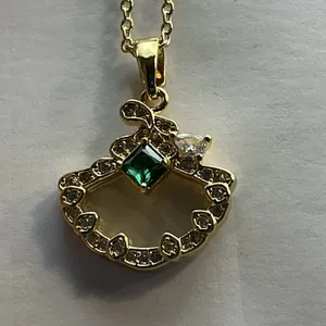 Eden by Adina Eden Mother of Pearl Fan Shell CZ Necklace 14K Gold Plated thumbnail 7