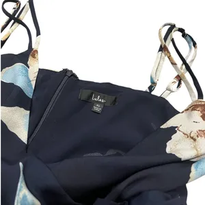 Lulu's Navy Floral Slip Maxi Dress with Cream & Pale Blue Blooms thumbnail 4