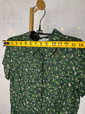 rihoas green floral button up midi dress sleeve size s thumbnail 2