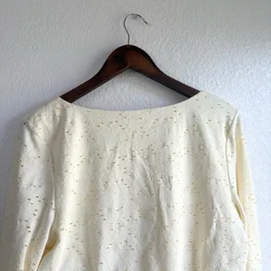 NWT Aerie Offline Womens Top Pale Yellow Floral Cropped Long Sleeve Size XXL thumbnail 4