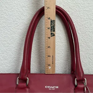 COACH 19890 Dark Red Leather Legacy Medium Candace Carryall Tote Shoulder Bag thumbnail 9
