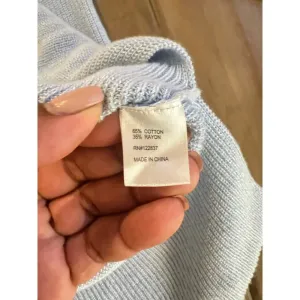 Womens Ost V-Neck Pullover Sweater Bell‎ Sleeve Light Blue Mature Modest SIZe XL thumbnail 8
