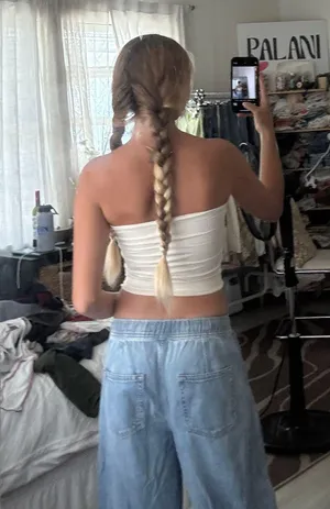 Solid Creme Strapless Crop Size XS thumbnail 2