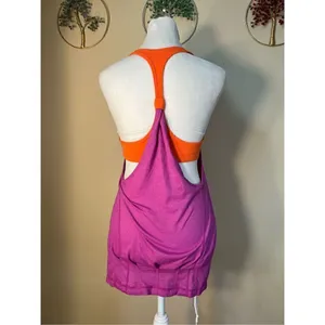 Lululemon Pink Orange Practice Freely Tank Heathered Ultra Violet Dazzling 4 thumbnail 2