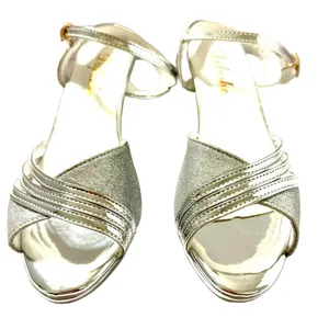 Fashion Glitter Sparkle Heel Ankle Open Toe Shoes Adult Women's Size 7.5 thumbnail 1