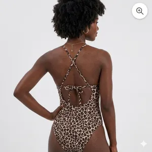 No Boundaries Leopard Print One Piece Bathing Suit With Cut-Out Back Size XS thumbnail 2