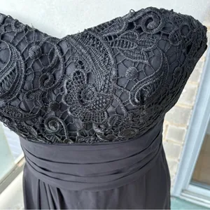 Bill Levkoff Black Strapless Gown Size 8 thumbnail 5