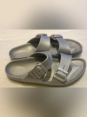 Birkenstock women’s Light Gray EVA Arizona Sandals NWOT thumbnail 4
