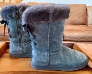 LAMO Gray Adele Bow Back Boots Size 10 thumbnail 1