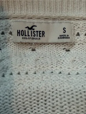 Hollister White Cropped Pointelle Open Knit Sweater Top Size Small thumbnail 7