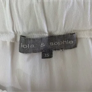Lola And Sophie Top XS White Off Shoulder Long Sleeve Blouse Romantic Chic thumbnail 5