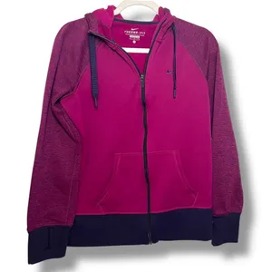 Nike Pink Fleece Performance Therma-Fit Full Zip Hoodie Jacket Medium thumbnail 1
