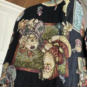 Vintage 90s Cleo Santa Christmas Teddy Bear Dog Cat Tapestry Vest L thumbnail 5