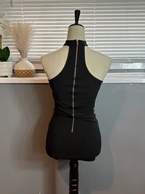 Black Strapless Corset Lace-Up Mini Dress Size S Bodycon Going Out Party thumbnail 6