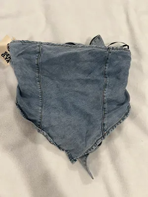Seroya denim top Size S Ties in the back Blue thumbnail 1