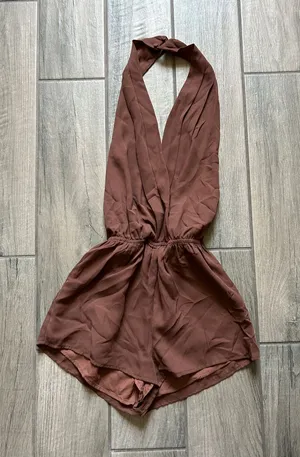 superdown Brown Halter Romper thumbnail 1