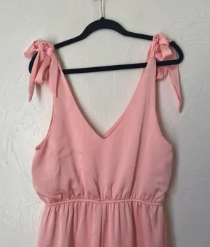 Altar’d State Pink tie romper size M thumbnail 5