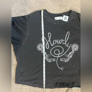 Howdy Crop Boyfriend Tee In Vintage Black thumbnail 7