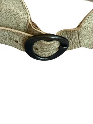 Beige Floral Stud Wide Belt Unique Y2k Retro Vintage 40" Long Women's thumbnail 4