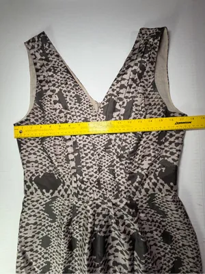 Banana Republic Taupe and Brown Printed Midi Dress thumbnail 3