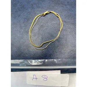 Two-Tone Gold & Silver Double Chain Bracelet With Lobster Clasp 8 Inches A08 thumbnail 5