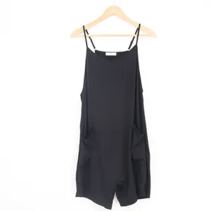 Fantaslook Black Relaxed Fit Romper Pockets Adjustable Straps Size M Size M thumbnail 2