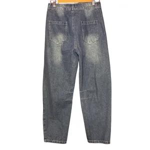 Unbranded‎ Barrel Leg Jeans Women Size 25-26 Faded Blue High Rise Wide Leg Denim thumbnail 2