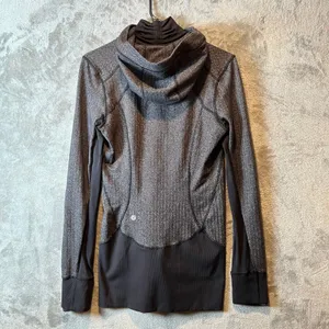 Lululemon Daily Practice Jacket Full Zip Hooded‎ Grey And Black Womens Size 6 thumbnail 3