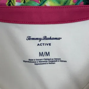 Tommy‎ Bahama Active Quarter Zip Polo Shirt M White Tropical Sleeveless Golf thumbnail 4