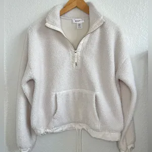Anthropologie Bailey 44 Sherpa Jacket Teddy Pullover Relax Fit Cozy Off White XS thumbnail 2