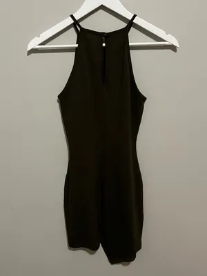 Windsor Olive Green Halter Bodycon Dress - Women thumbnail 2