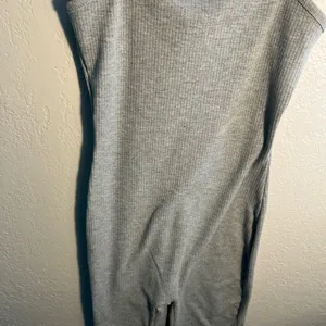 Bozzolo Gray Ribbed One-Piece Bodysuit SZ S Top Minimalist Y2K Petite Sleeveless thumbnail 5