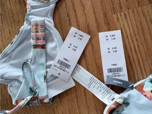 Abercrombie Light Blue & Coral Print Two-Piece Bikini Set thumbnail 4