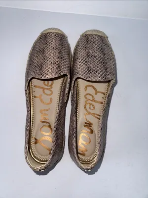 Sam Edelman Taupe Snake-Print Espadrille Flats thumbnail 6