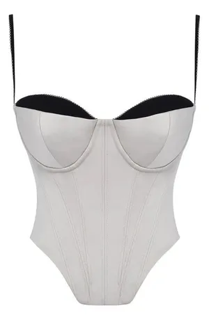 House Of CB NWT Luette BEIGE SATIN UNDERWIRED CORSET thumbnail 10
