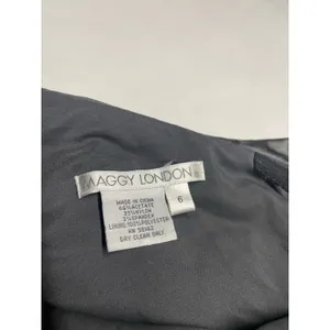 Maggy London One Shoulder Ruffel Top Cocktail Dress Size 6, Olive Green thumbnail 4